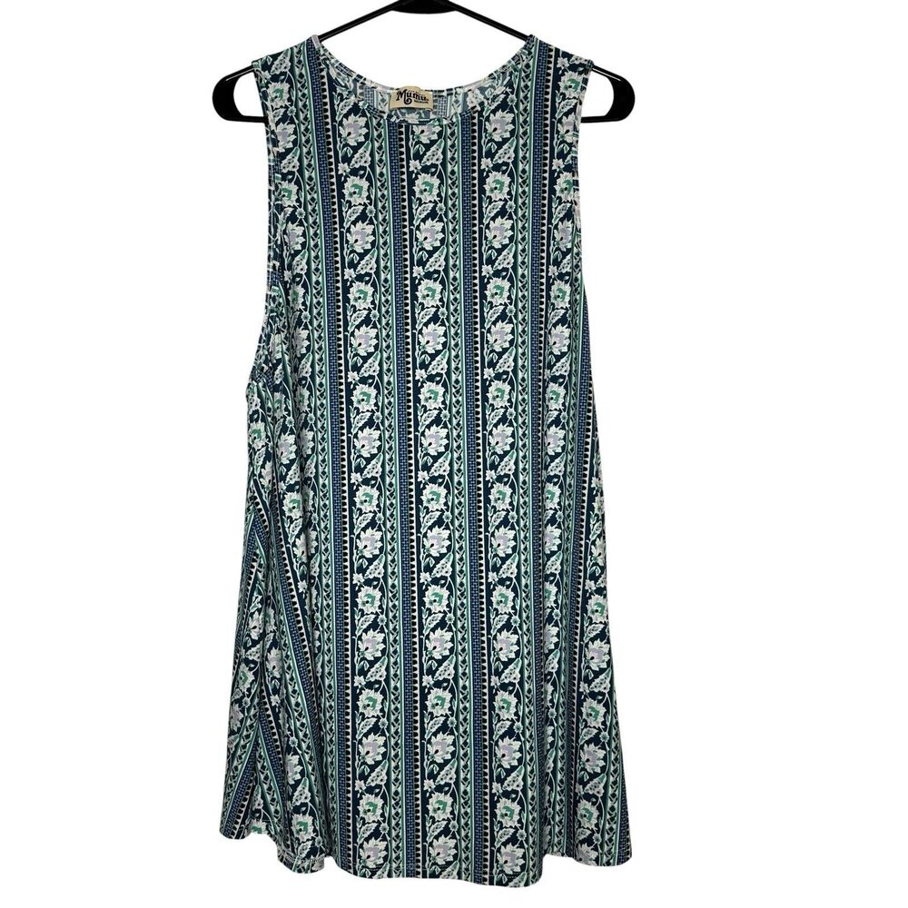 Show Me Your Mumu Garrett Tank Dress Size Medium Blue Green Mini Dress Vacation